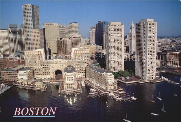 Boston Massachusetts Fliegeraufnahme The Habor Skyline