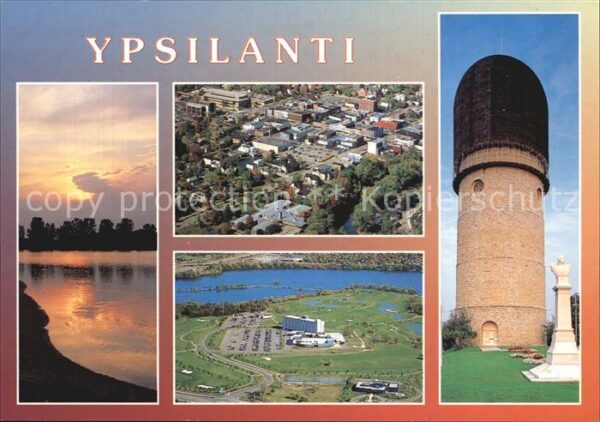 Ypsilanti Michigan Fliegeraufnahme Turm Sonnenuntergang