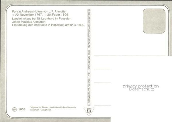 Hofer Andreas Portrait von J.P. Altmutter Landwirtsha – Bild 2