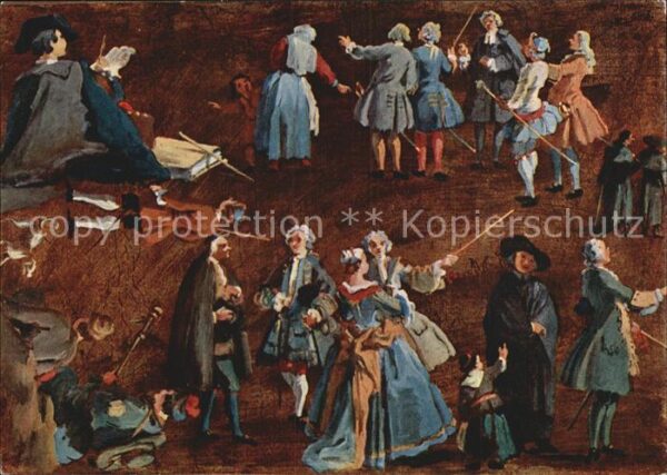 Kuenstlerkarte Alte Kuenstler Giovanni Antonio da Canal Figurenstudie