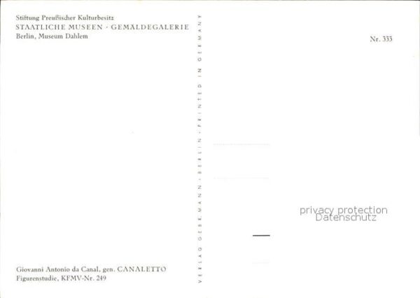 Kuenstlerkarte Alte Kuenstler Giovanni Antonio da Canal Figurenstudie – Bild 2