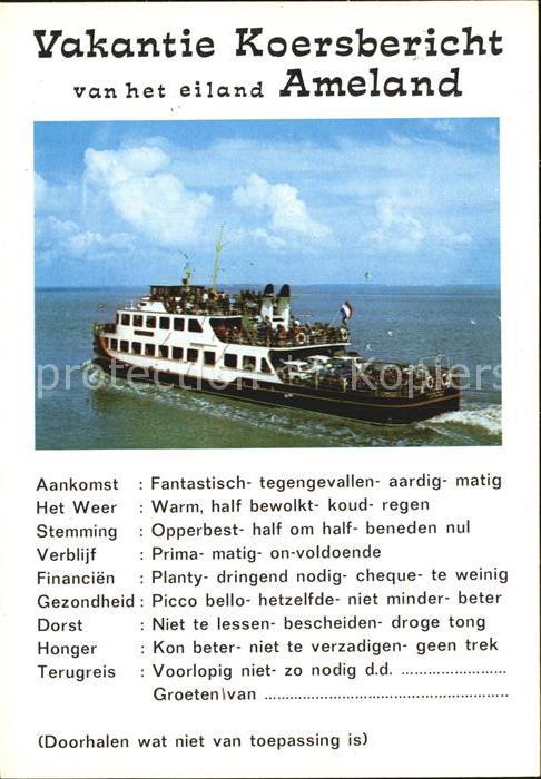 Faehre Ferry Bac Traghetto-- Ameland Vakantie Koersbericht