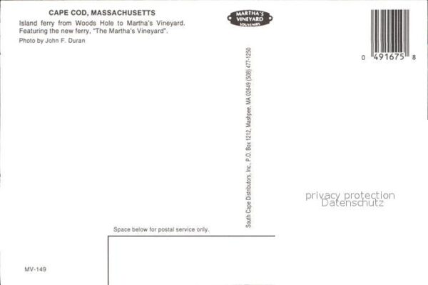 Faehre Ferry Bac Traghetto-- Fliegeraufnahme Martha's Vineyard Islan – Bild 2