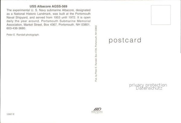 U-Boot Unterseeboot Submarine Sous-Marin USS Albacore AGSS-569 Portsmouth – Bild 2