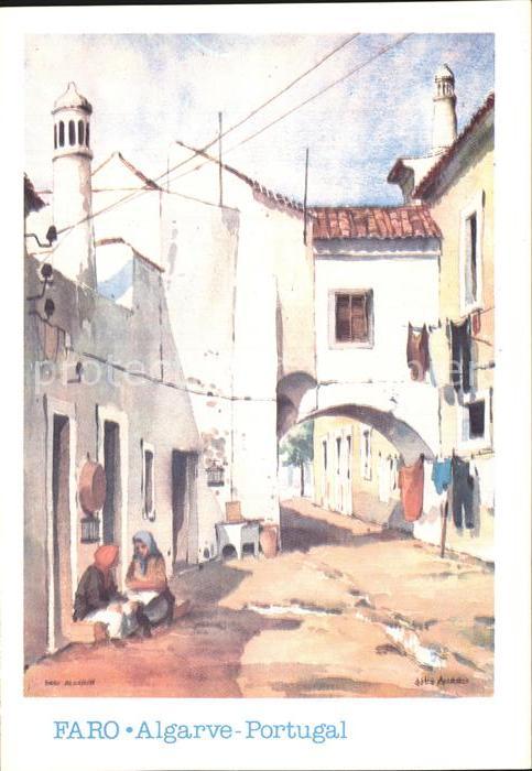 Kuenstlerkarte Julio Amaro Faro Algarve Portugal