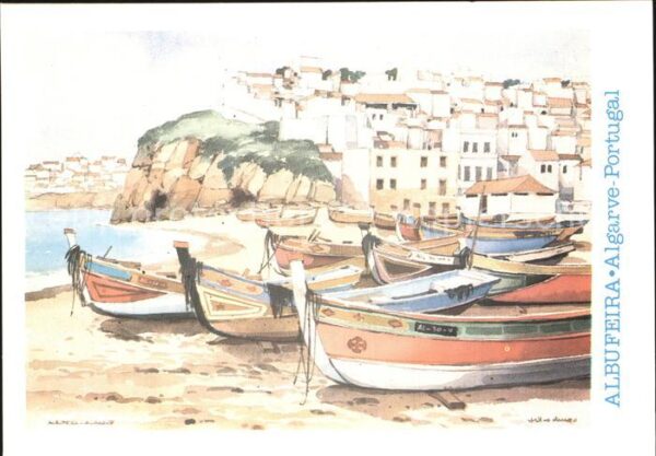 Kuenstlerkarte Julio Amaro  Albufeira Algarve Portugal