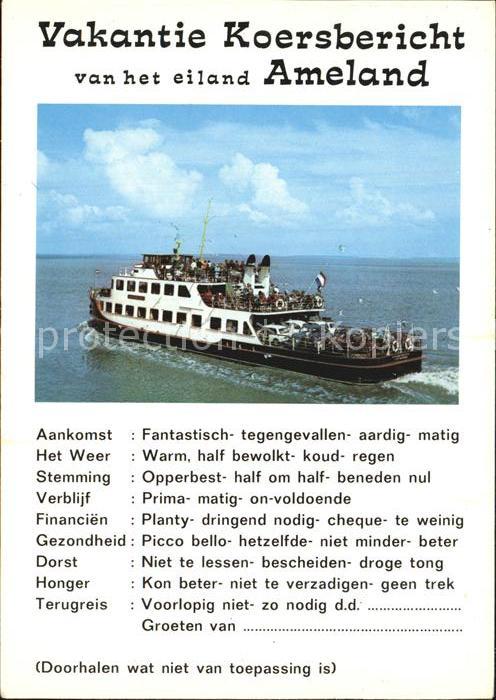 Faehre Ferry Bac Traghetto-- Vakantie Koersbericht Ameland