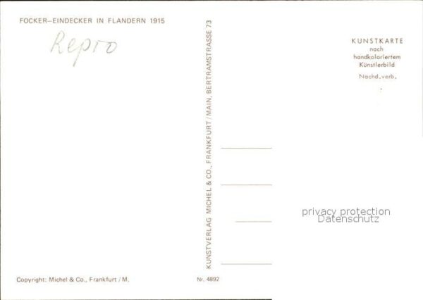 Flugzeuge WK1 Focker-Eindecker in Flandern 1915 – Bild 2