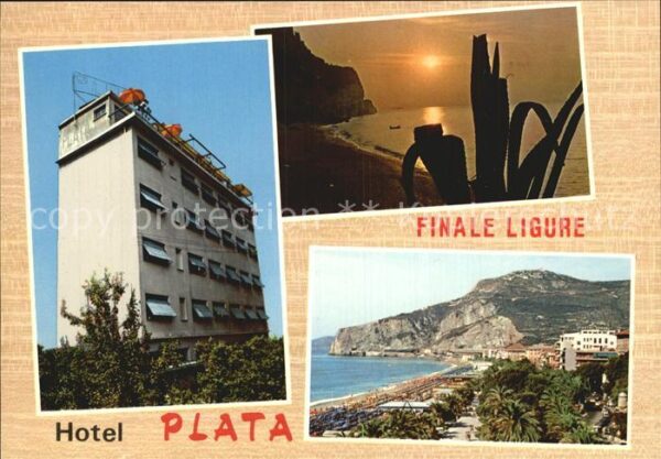 Finale Ligure Hotel Plata Sonnenuntergang Strandparti