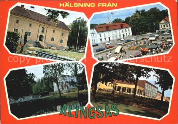 Alingsas  Teilansichten Marktplatz Park Halle