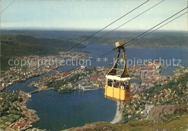Bergen Norwegen The telecabine to mount Ulriken