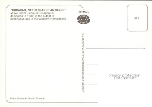 Curacao Niederlaendische Antillen Mikve Israel Emanuel Synagogue Details – Bild 2