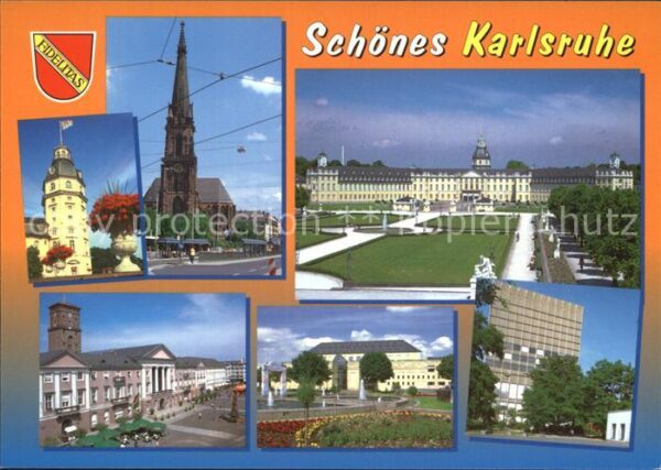 Karlsruhe Baden Kirche Schloss Park Teilansichten