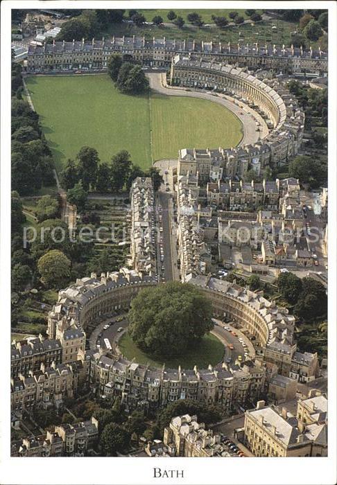 Bath UK Aerial view of the Royal Crescent and C