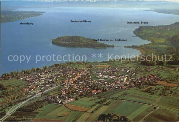 Litzelstetten Bodensee Fliegeraufnahme mit Meersburg Insel Mai