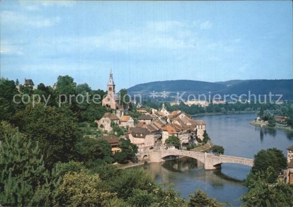 Laufenburg Baden Panorama mit Rheinbrücke