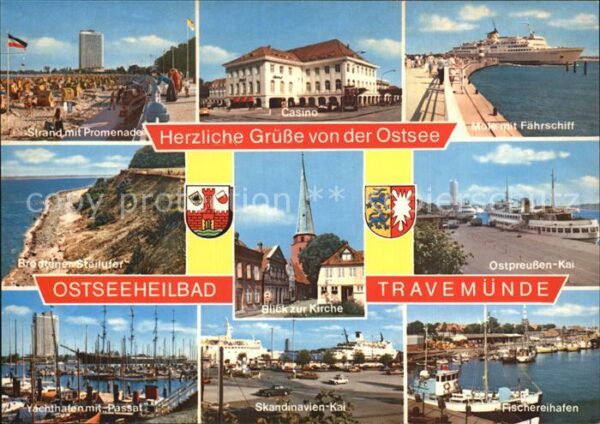 Travemuende Ostseebad Strand Promenade Casino Mole Fährschiff