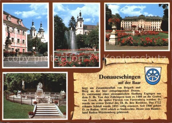 Donaueschingen Brunnen Schloss Kirche Fontäne Park