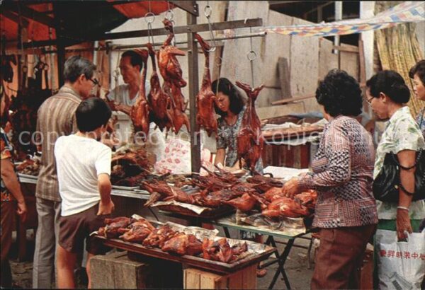 Kuala Lumpur Roasted duck stall along the busy stree