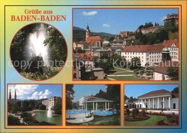 Baden-Baden Fontäne Park Schloss Kurhaus Schwimmbad