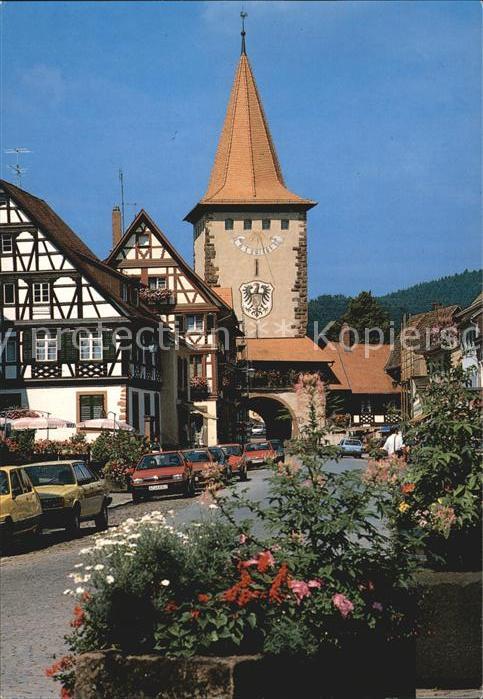Gengenbach Haigeracher Torturm mit Sonnenuhr und S