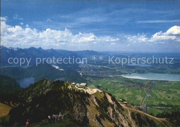 Tegelberg Blick auf Bergstation und Füssener Land