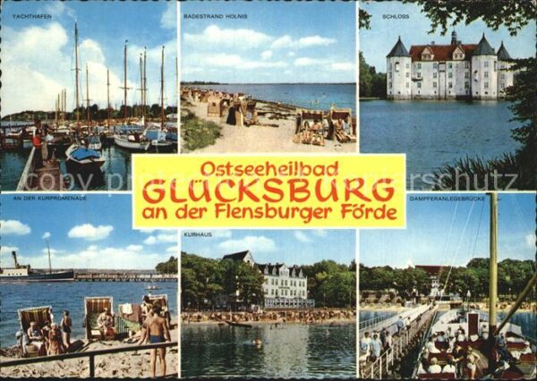 Gluecksburg Ostseebad Yachthafen Badestrand Schloss Kurpromen