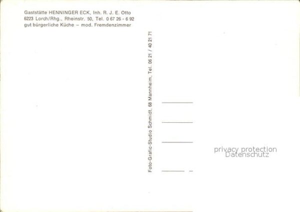 Lorchhausen Rheingau Gaststätte Henninger Eck – Bild 2
