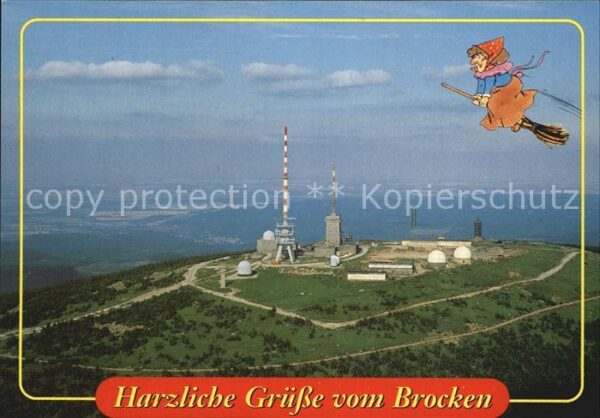 Brocken Harz Luftaufnahme Grußkarte