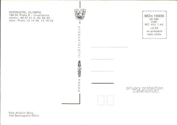 Praha Prahy Prague Interhotel Olympik – Bild 2