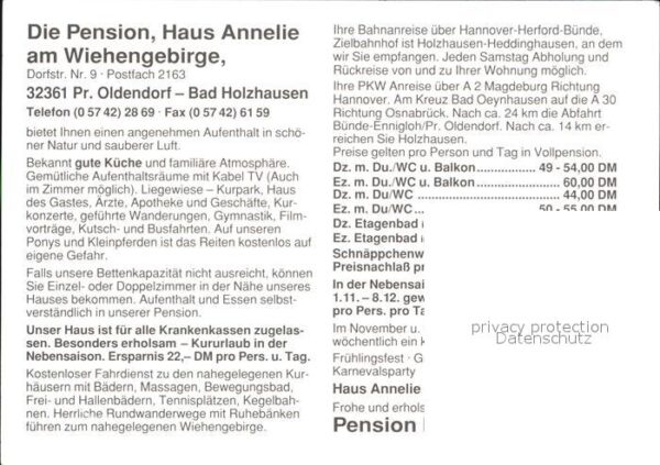 Oldendorf Wiehengebirge Bad Holzhausen Pension Haus Annelie – Bild 2
