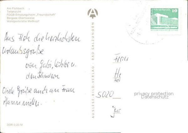 Floh-Seligenthal Flohbach FDGB Erholungsheim Freundschaf – Bild 2