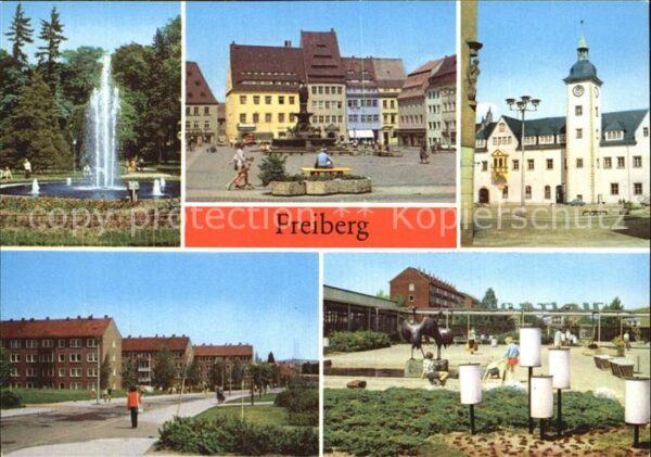 Freiberg Sachsen Scheringerpark Brunnendenkmal Obermarkt
