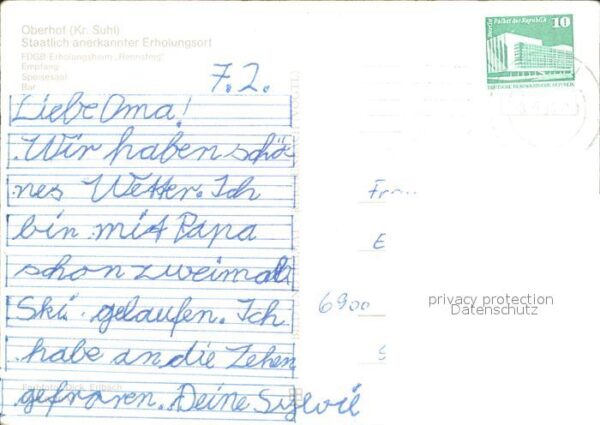 Oberhof Thueringen FDGB Erholungsheim Rennsteig Empfang Sp – Bild 2