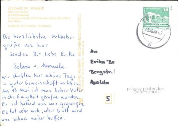 Zinnowitz Ostseebad Achterwasser Erholungsheim VEB Chemieko – Bild 2