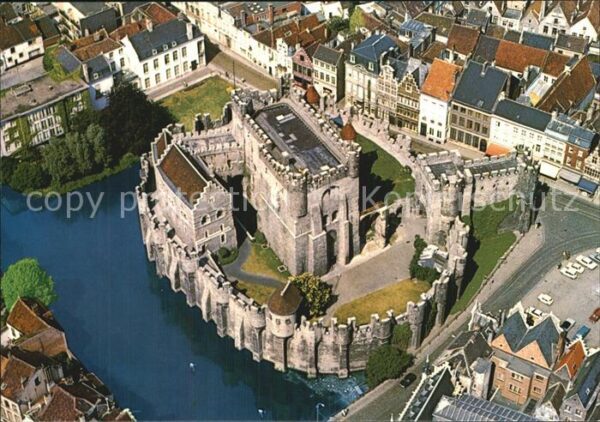 Gent Gand Flandre Gravensteen Schloss Luftbild