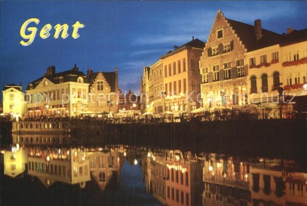 Gent Gand Flandre Kraanlei Nachtaufnahme