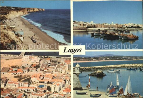 Lagos Algarve Portugal Strand Hafen Luftaufnahme