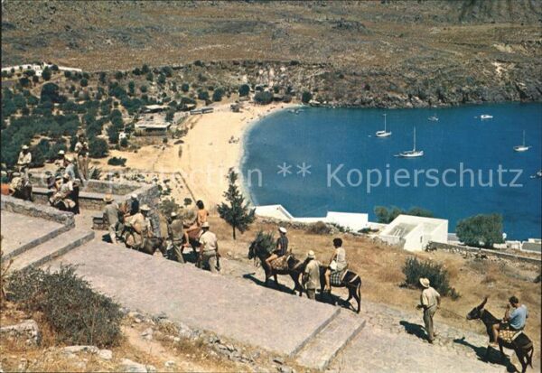 Rhodos Rhodes Aegaeis Blick von Lindos