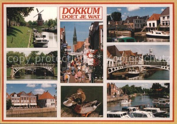 Dokkum Hafen Mühle Stadtansicht