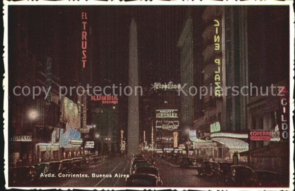 Buenos Aires Avenue Corrientes Nacht