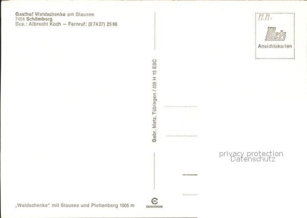 Schoemberg Zollernalbkreis Gasthof Waldschenke Stausee – Bild 2