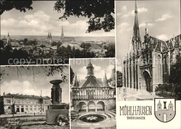 Muehlhausen Thueringen Popperoder Quelle Marienkirche Bahnhof