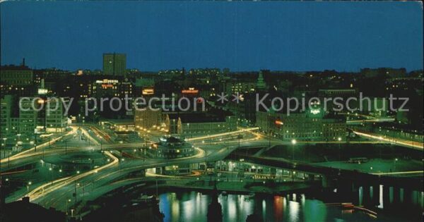 Stockholm Slussen Schleuse Nacht