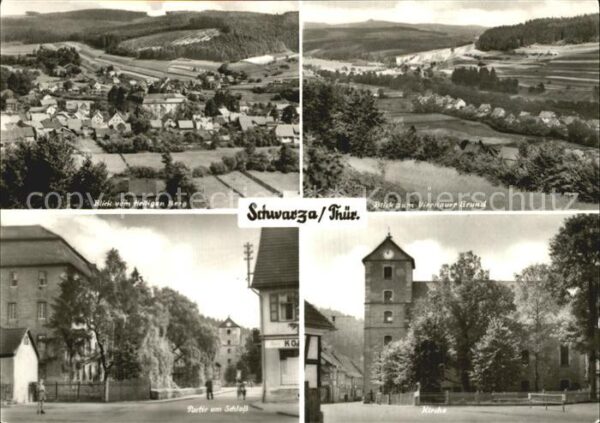 Schwarza Thueringer Wald Blick vom Heiligen Berg Partie am Schlo