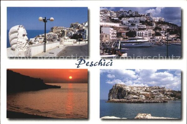 Peschici  Hafen Meer Ansicht