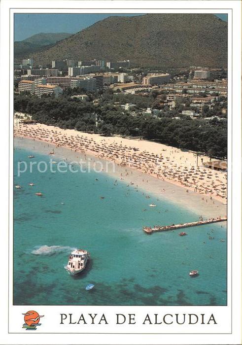 Mallorca Playa de Alcudia Fliegeraufnahme