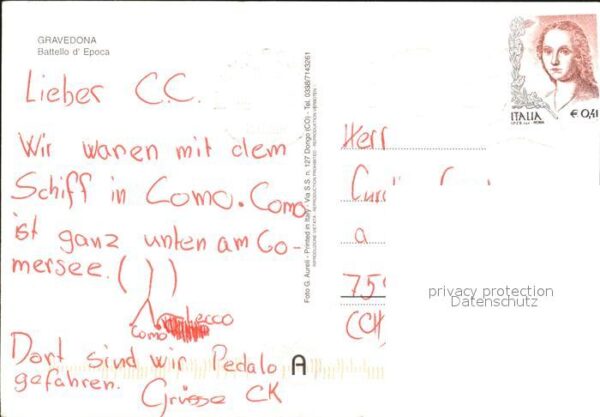Gravedona Como Teilansicht mit Dampfer – Bild 2