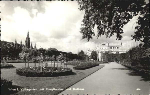 Wien Volksgarten mit Burgtheater und Rathaus