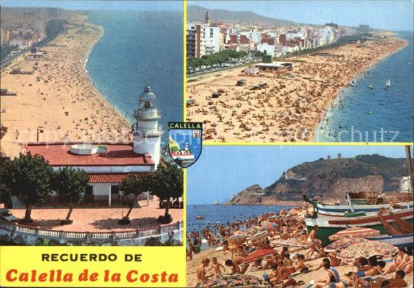 Calella Fliegeraufnahme Strand Leuchtturm